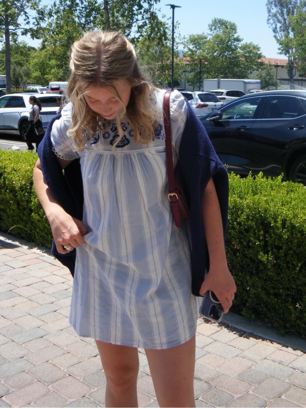 Altar’d State blue floral dress classy style